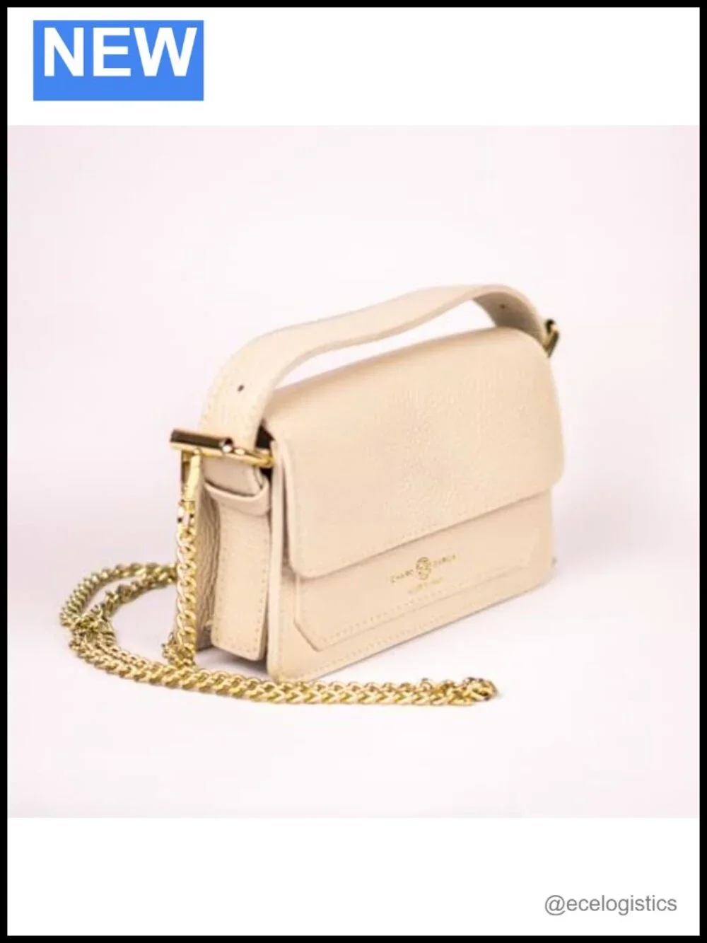 Italian Leather Crossbody Bag with Detachable Chain Strap, Clutch